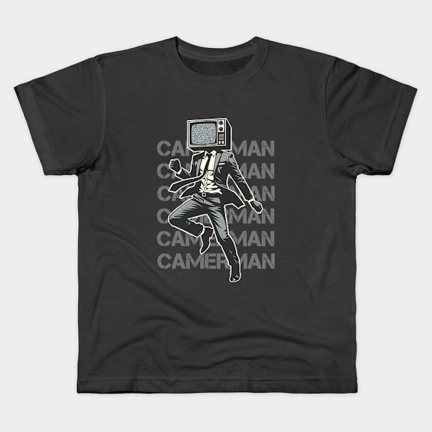 Skibidi Cameraman Kids T-Shirt by poppoplover